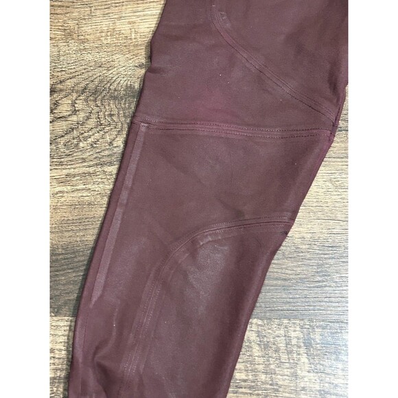 David Lerner Moto Leggings L Burgundy Oxblood Stretch Zip Ankle Made in USA - Picture 10 of 12